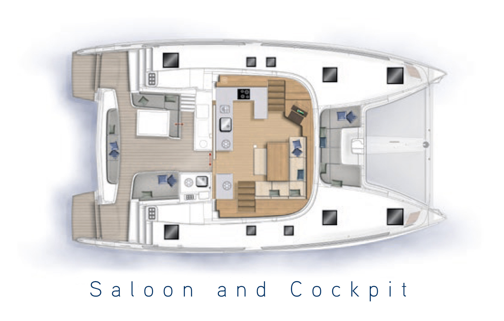 Lagoon 46 saloon layout